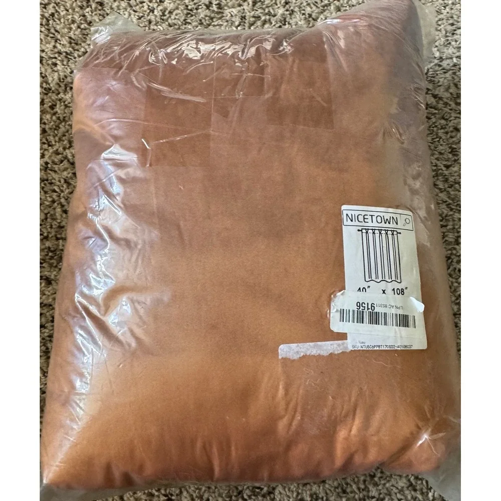 NICETOWN Golden Brown Velvet Blackout Curtains 2 Panels 40x108 Pinch